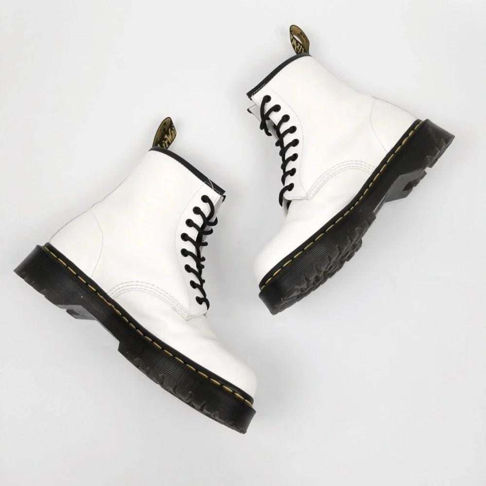 Dr. Martens 1460 Bex Lug Sole Combat Platform Boots 90s Grunge Y2k Neopunk White